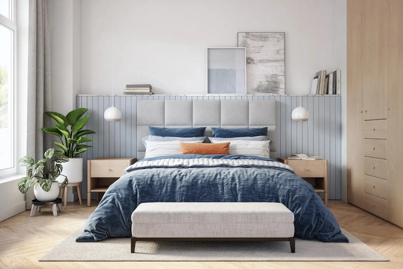 Guest-ready bedroom after a turnover clean
